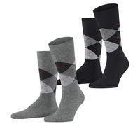 Burlington Everyday Argyle M So algodón estampados 2 pares, Calcetines Hombre, Gris Light Grey Melange 3390, 40-46