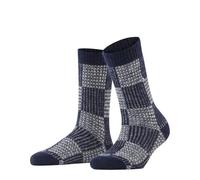 Burlington Charming Checks W So lana alpaca estampados 1 par, Calcetines Mujer, Azul Midnight 6098, 36-41