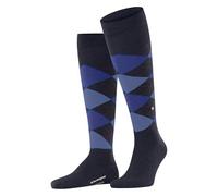 Burlington Calcetines largos Hombre Edinburgh M Kh – Lana estampada, Azul Dark Blue Melange 40-46