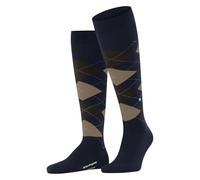 Burlington – Calcetines largos hombre Edinburgh M Kh – de lana, estampados – Azul Marine 40-46