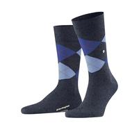Burlington Edinburgh M So lana estampados 1 par, Calcetines Hombre, Azul Dark Blue Melange 6688, 40-46