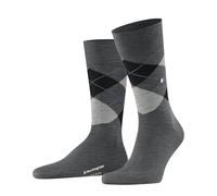 Burlington Edinburgh M So lana estampados 1 par, Calcetines Hombre, Gris Asphalt Melange 3180, 40-46