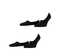 Burlington Everyday 2-Pack M IN algodón invisibles unicolor 2 pares, Calcetines pinkies Hombre, Negro (Black 3000), 45/46 EU