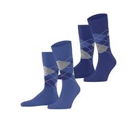 Burlington Everyday Argyle M So algodón estampados 2 pares, Calcetines Hombre, Azul Cornflower Blue 6337, 40-46