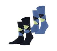 Burlington Everyday Argyle M So algodón estampados 2 pares, Calcetines Hombre, Azul Marine 6120, 40-46