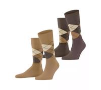 Burlington Everyday Argyle M So algodón estampados 2 pares, Calcetines Hombre, Beis Brown Sugar 5152, 40-46