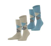 Burlington Everyday Argyle M So algodón estampados 2 pares, Calcetines Hombre, Beis Zement 4077, 40-46