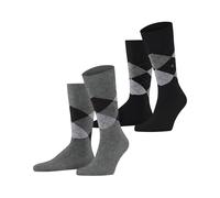 Burlington Everyday Argyle M So algodón estampados 2 pares, Calcetines Hombre, Gris Light Grey Melange 3390, 40-46