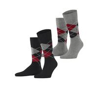 Burlington Everyday Argyle M So algodón estampados 2 pares, Calcetines Hombre, Gris Oil Melange 3986, 40-46