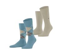 Burlington Everyday Argyle Mix Multipack M So algodón estampados 2 pares, Calcetines Hombre, Azul Key Largo 6852, 40-46