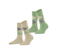 Burlington Everyday Argyle W So algodón estampados 2 pares, Calcetines Mujer, Beis Cream 4019, 36-41