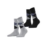 Burlington Everyday Argyle W So algodón estampados 2 pares, Calcetines Mujer, Gris Light Heather 3223, 36-41
