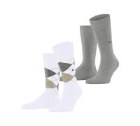 Burlington Everyday Mix Multipack M So algodón estampados 2 pares, Calcetines Hombre, Blanco White 2000, 40-46