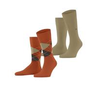 Burlington Everyday Mix Multipack M So algodón estampados 2 pares, Calcetines Hombre, Naranja Pumpkin 8364, 40-46