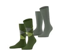 Burlington Everyday Mix Multipack M So algodón estampados 2 pares, Calcetines Hombre, Verde Fir Green 7656, 40-46