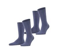 Burlington Everyday Multipack M So algodón lisos 2 pares, Calcetines Hombre, Azul Light Denim 6660, 40-46