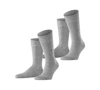 Burlington Everyday Multipack M So algodón lisos 2 pares, Calcetines Hombre, Gris Light Grey 3400, 40-46