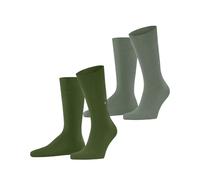 Burlington Everyday Multipack M So algodón lisos 2 pares, Calcetines Hombre, Verde Fir Green 7656, 40-46