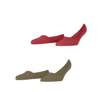 Burlington Everyday Multipack W In algodón invisibles lisos 2 pares, Calcetines pinkies Mujer, Rojo Coral Red 8542, 37-38