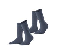 Burlington Everyday Multipack W So algodón lisos 2 pares, Calcetines Mujer, Azul Light Denim 6660, 36-41