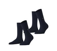 Burlington Everyday Multipack W So algodón lisos 2 pares, Calcetines Mujer, Azul Marine 6120, 36-41