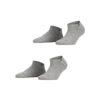 Burlington Everyday Sneaker 2-Pack W SN algodón corte unicolor 2 pares, Calcetines cortos Mujer, Gris (Light Grey 3400), 36-41