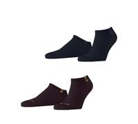 Burlington Everyday Sneaker Multipack M Sn algodón lisos 2 pares, Calcetines cortos Hombre, Rojo Claret 8375, 40-46