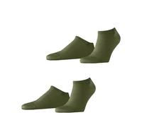 Burlington Everyday Sneaker Multipack M Sn algodón lisos 2 pares, Calcetines cortos Hombre, Verde Salvia 7472, 40-46