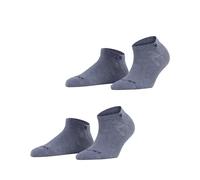Burlington Everyday Sneaker Multipack W Sn algodón lisos 2 pares, Calcetines cortos Mujer, Azul Light Jeans 6662, 36-41