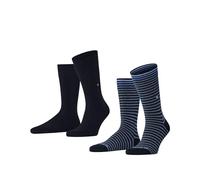 Burlington Everyday Stripe Mixed Multipack M So algodón estampados 2 pares, Calcetines Hombre, Azul Marine 6120, 40-46