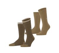 Burlington Everyday Stripe Mixed Multipack M So algodón estampados 2 pares, Calcetines Hombre, Beis Brown Sugar 5152, 40-46