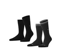 Burlington Everyday Stripe Mixed Multipack M So algodón estampados 2 pares, Calcetines Hombre, Negro Black 3000, 40-46