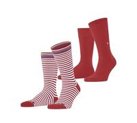 Burlington Everyday Stripe Mixed Multipack M So algodón estampados 2 pares, Calcetines Hombre, Rojo Tulip 8081, 40-46