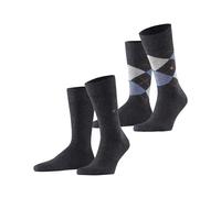 Burlington Everyday X-Mas Multipack M So algodón estampados 2 pares, Calcetines Hombre, Gris Grey Mix 0070 Christmas, 40-46