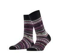 Burlington Fair Isle Delight W So lana estampados 1 par, Calcetines Mujer, Negro Black 3000, 36-41