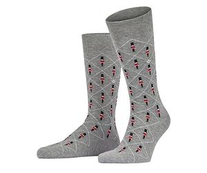 Burlington Guard M So algodón estampados 1 par, Calcetines Hombre, Gris Light Grey 3400, 40-46