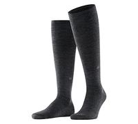 Burlington Leeds M KH algodón lana largo unicolor 1 par, Calcetines largos Hombre, Gris (Asphalt Melange 3180), 40-46