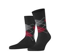 Burlington Manchester M So algodón estampados 1 par, Calcetines Hombre, Gris Anthracite Melange 3096, 40-46
