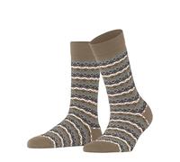 Burlington Modern Fair Isle W So lana estampados 1 par, Calcetines Mujer, Marrón Camel 5038, 36-41