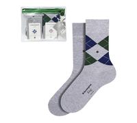 Burlington Travel Pouch Multipack M So algodón estampados 2 pares, Calcetines Hombre, Gris Light Grey Mix 0010, 40-46