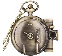 BURLOE Ferrocarril De Reloj De Bolsillo, Tren De Flete Clásico Pasajero De Pasajero De Vapor De Vapor Cuarzo Collar Retro Remolino De La Cadena De Jarras,2