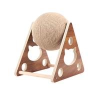BURLOE Juguete para Gatos Pelota Sisal, Rascador De Gato Poste Gatitos Divertido Dispositivo Entrenamiento Bola Rascadora En Forma L V,Marrón,M