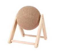 BURLOE Juguete para Gatos Pelota Sisal, Rascador De Gato Poste Gatitos Divertido Dispositivo Entrenamiento Bola Rascadora En Forma L V,Beige,M