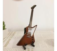 BURLOE Modelo De Guitarra, Mini Guitarra Grande Grande Negro V Guitarra Instrumento Musical Decoración Ornamentos Miniatura Guitarra Réplica Aspecto Desgastado,4