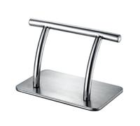 BURLOE Sillas De Peluquería Acero Inoxidable Reposapiés, Pieza Pedal Pie Móvil Profesional para Belleza SPA Masaje Uñas Salón Salones,Plata