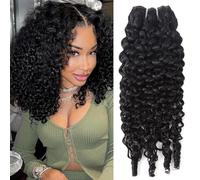 Burmese Curly Bundles Human Hair 14 Pulgadas 100% Unprocessed Quick Weave with Spiral Curly End Real Human Hair Extensions