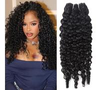 Burmese Curly Bundles Human Hair 16 Pulgadas 100% Unprocessed Quick Weave with Spiral Curly End Real Human Hair Extensions