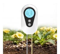 BURMONG Medidor Humedad Plantas, 4 en 1 Medidor de Suelo con Humedad/pH/Temperatura/Luz Solar, Medidor de pH con Pantalla LCD Retroiluminada para Granja/Jardín/Plantas de Interior y Exterior