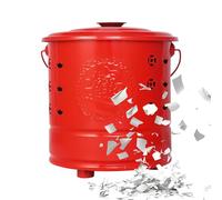Burn Barrel, Stainless Steel Paper Burn Bucket with Carry Handle, Traditional Auspicious Barrel for Safely Burning Debris, Wood, Trash, Leaves, and Ancestor Money in Outdoor or Home Use