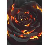 Burn Bright: Black Rose Flame Notebook: 8.5 x 11 Composition Notebook with 100 Lined Pages - Gothic Floral Design with Burning Fire Petals for School, Journaling, or Creative Writing